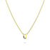 Initials Brick Alphabet Letter Necklace Gold Layered Steel Jewellery